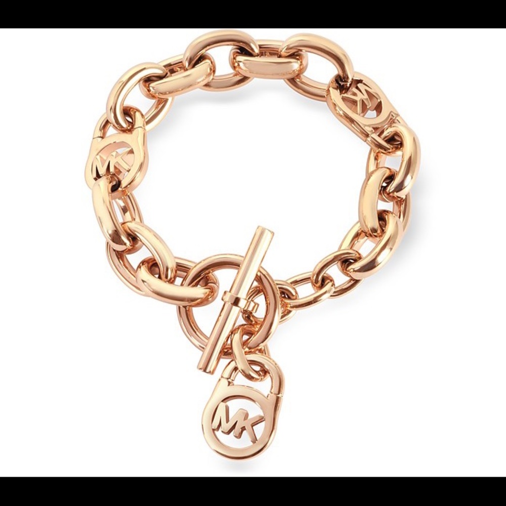 Michael Kors Logo Rose Gold Tone Toggle bracelet
